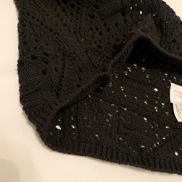 Zara Crochet Granny Square Neck puff sleeves cropped knit top boho y2k Sz M - Picture 5 of 8